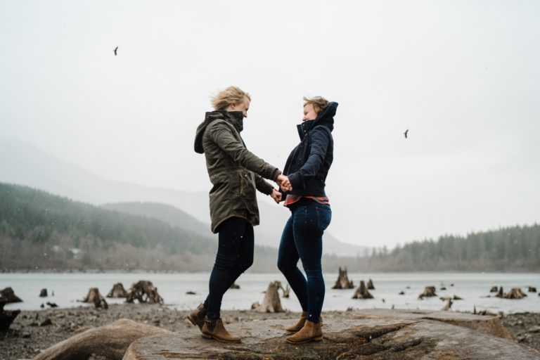 rattlesnake lake arboretum engagement sasha reiko photography