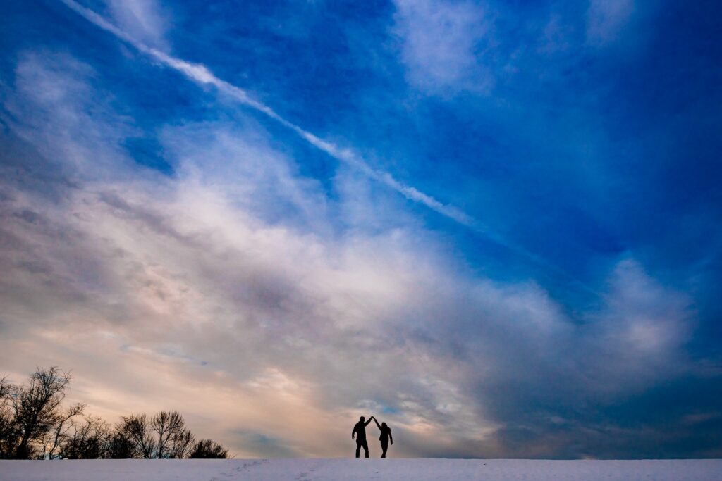 Winter engagement portrait by SMJ Photography