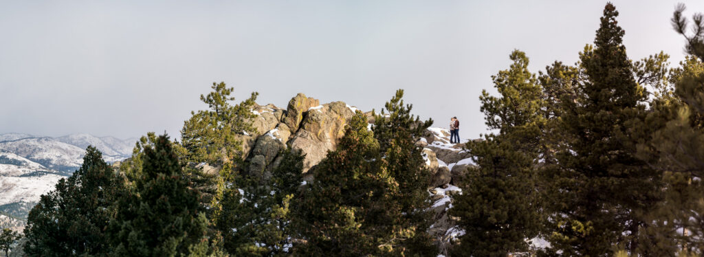 Epic wide landscape engagement portrait by Bonnie Photo