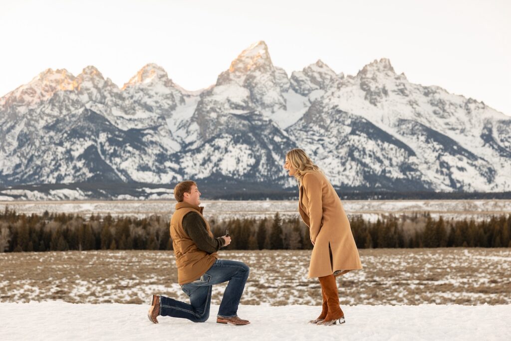 Proposal-inspired winter engagement portrait by JCM Photography