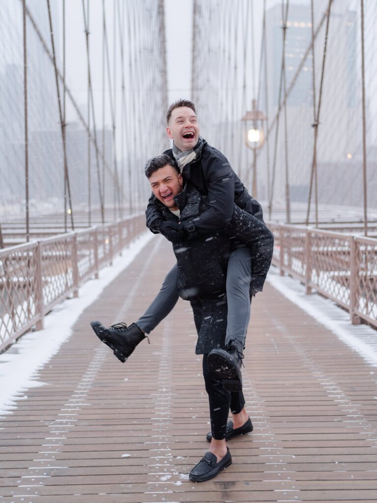 Winter engagement portrait by The Greens Photo